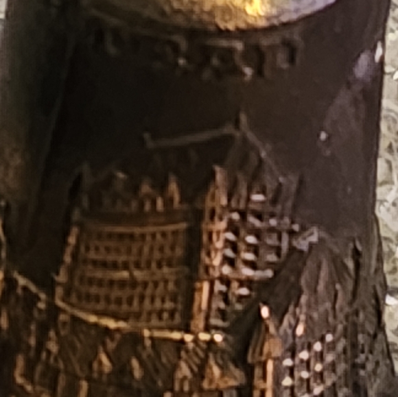 Vintage Carved Brass Salt & Pepper Shakers - Picture 5 of 9